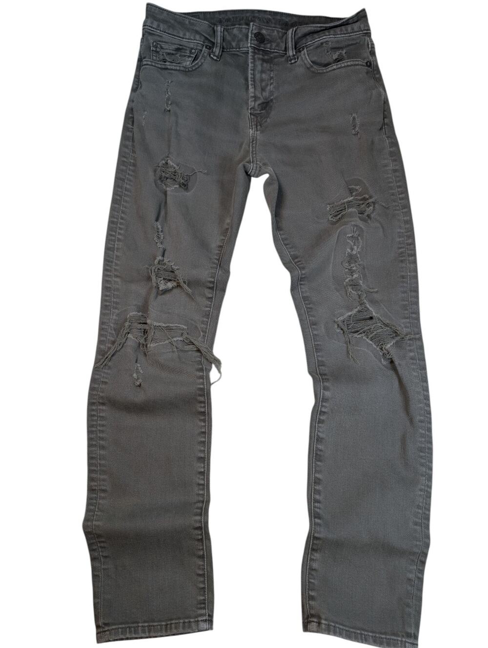 American Eagle ~ 'AIRFLEX' SKINNY Fit STRETCH Gray Jeans Men Size 30x30 Y2K